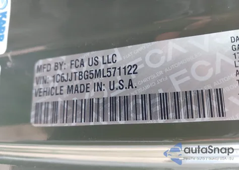 2021 Jeep Gladiator Rubicon 4X4 from USA, damaged, VIN 1C6JJTBG5ML571122